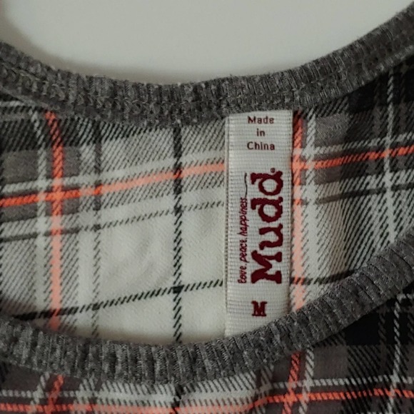 MUDD Gray Plaid Lightweight Tunic Tank Top Sz M - Picture 5 of 8